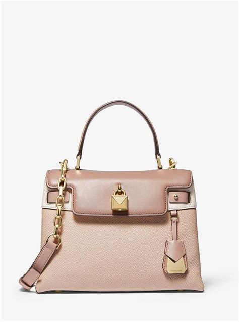 michael kors gramercy tri-color leather satchel|Michael Kors Gramercy Signature Satchel .